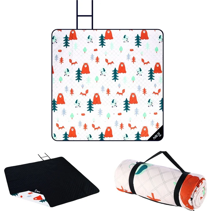NILS CAMP Picknickdecke Wald 195 x 200 cm Outdoor Camping Strand Festival – Bild 2
