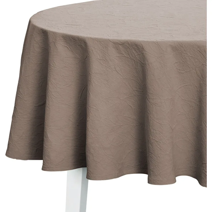 Tischdecke JUNO taupe D 170 cm braun Tischläufer Tischband