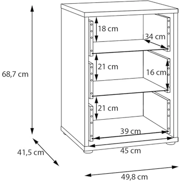 FORTE Nachtkommode Alice Springs, Schubkästen mit Vollauszug, Push to Open – Bild 6