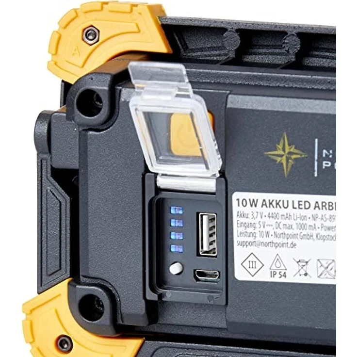 Northpoint LED Baustrahler mit Akku dimmbar 1100 Lumen IP54 mit Powerbankfunktion – Bild 4