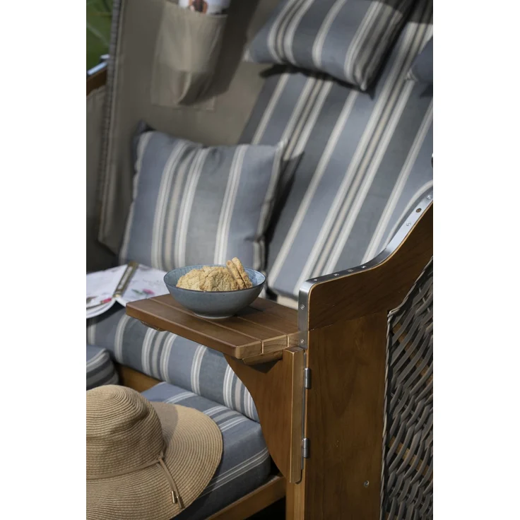 Strandkorb Komplettset - bene living - Schleswig Pinie - PE mokka - Modell 555 – Bild 5