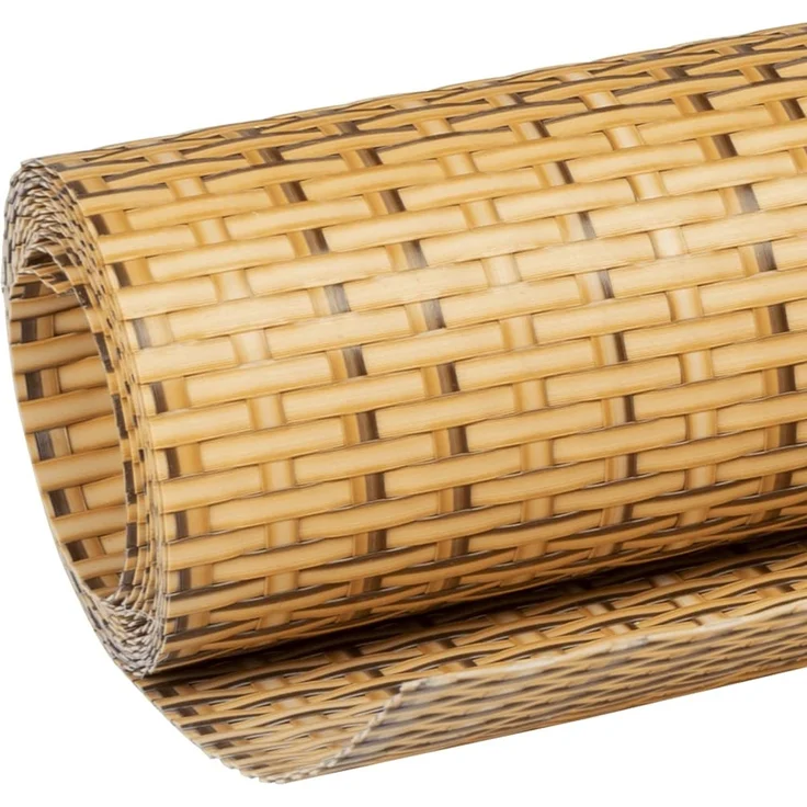 vidaXL Balkon-Sichtschutz Hellbraun 400x80 cm Poly Rattan 156268 – Bild 7