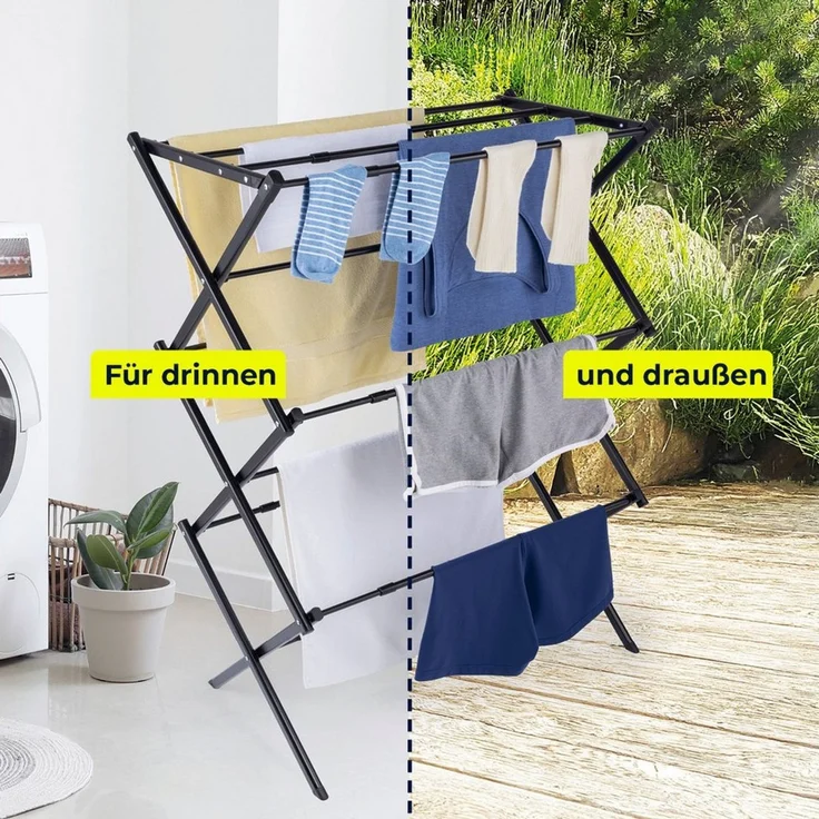 EASYmaxx Wäscheständer 108 x 38 x 102 cm ausziehbar – Bild 3