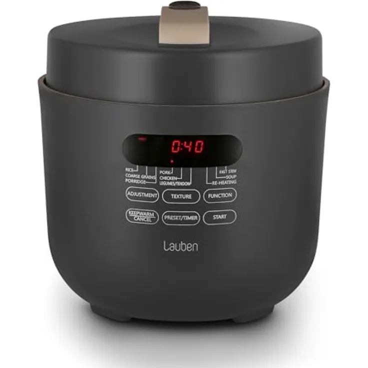Lauben Schnellkochtopf 5000AT Electric Pressure Cooker, 5 l Fassungsvermögen, 9 Programme Multikocher, inkl. Kochbuch, manuelle Einstellung, Einhandventilsteuerung, Warmhalten