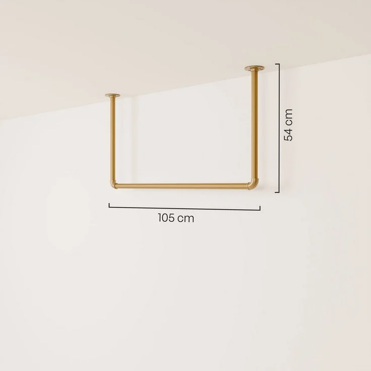pamo. design Garderobenstange Kleiderstange HANG für Jacken, Mäntel & Kleidung, (Set, 1), goldene Garderobe für den Eingangsbereich mit niedrigen Decken – Bild 1