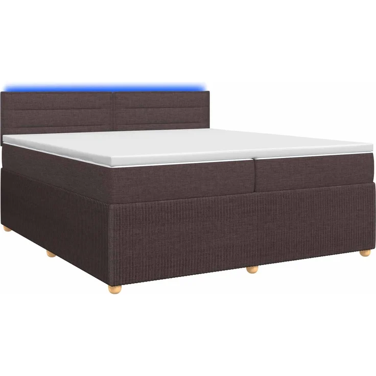 vidaXL Boxspringbett mit Matratze Dunkelbraun 200 x 200 cm Stoff 3453005 – Bild 1
