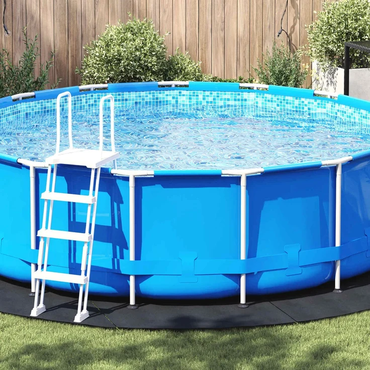 vidaXL Bodenfolie für Pools Ø 428 cm (2 mm) Rund Vliesstoff Schwarz 42009116 – Bild 1
