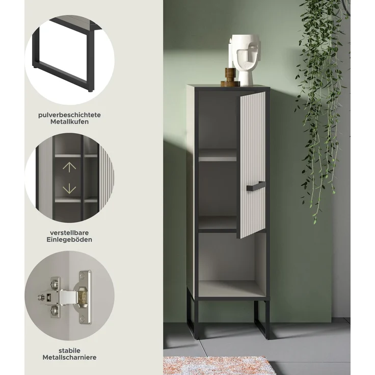 Standschrank (B/H/T: 30x101x32 cm) in Kaschmir Nachbildung – Bild 7