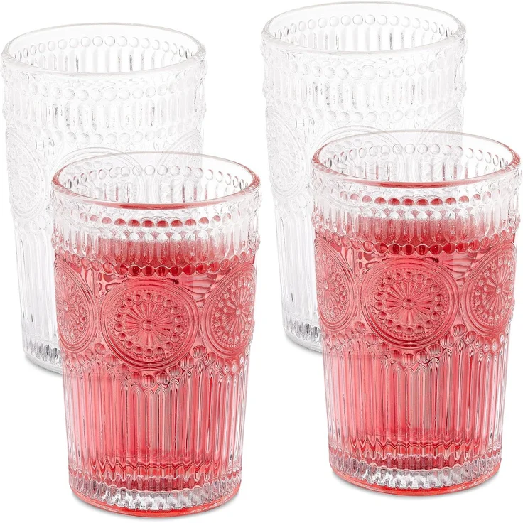 Relaxdays Vintage Trinkgläser 4er Set 400 ml – Bild 1