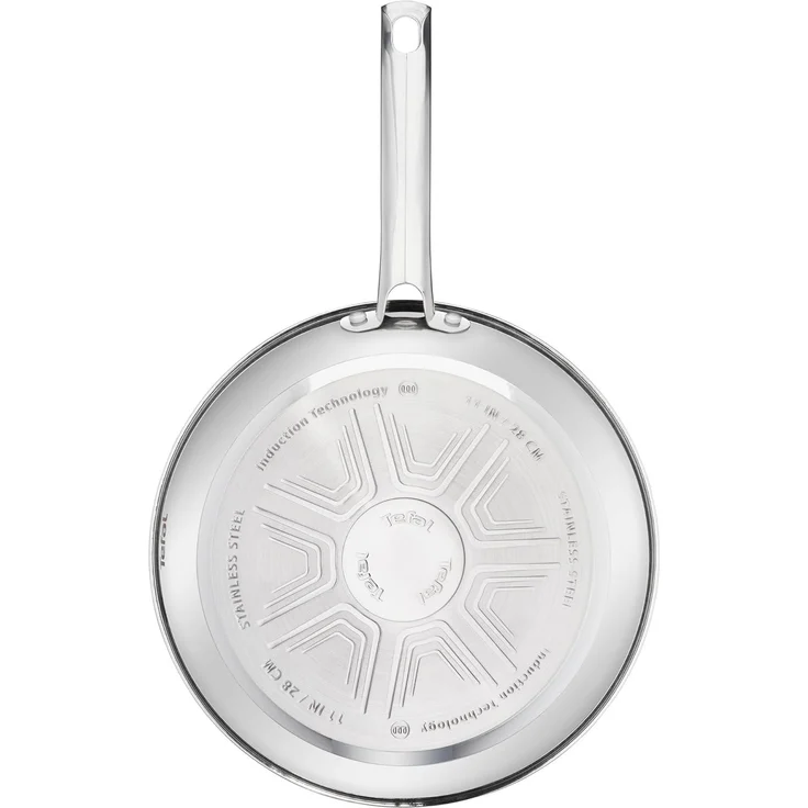 Tefal A704S3 Duetto 3-teiliges Bratpfannen-Set | 20,24 und 28 cm | integrierter Temperaturindikator | geeignet für alle Herdarten, auch für Induktionsherde | Edelstahl/Schwarz | 51,5 x 35,5 x 18 cm – Bild 3