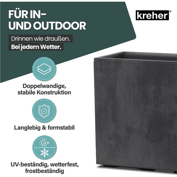 Kreher Pflanzkübel 'Millennium Fence', XXL Sichtschutz in verschiedenen Farben (3 St) – Bild 3
