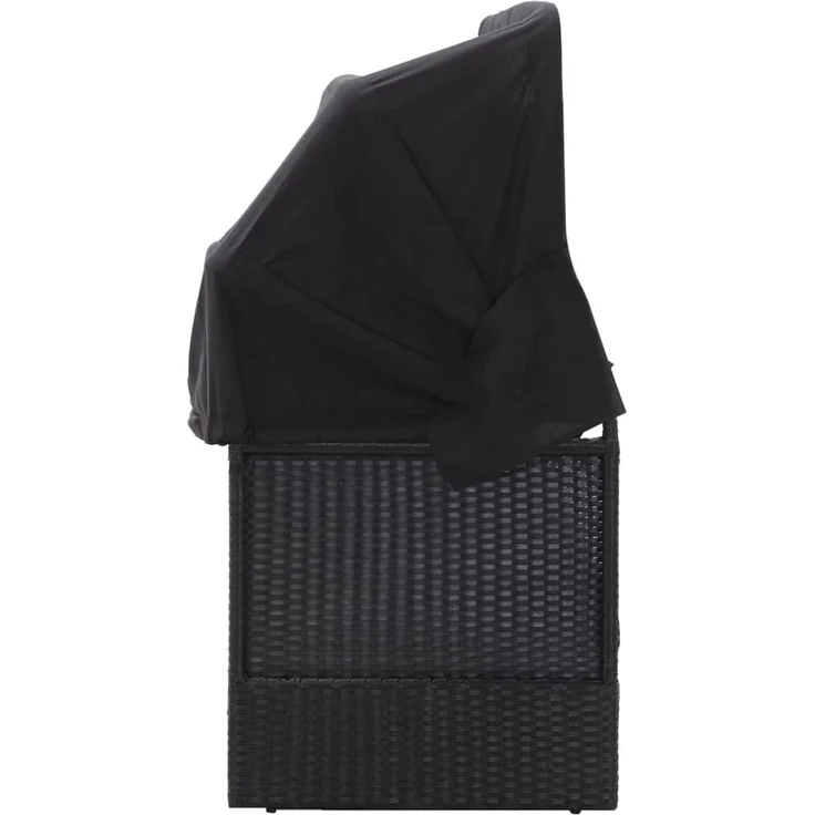 vidaXL Outdoor-Sofabett mit Dach Poly-Rattan Schwarz 46092 – Bild 3