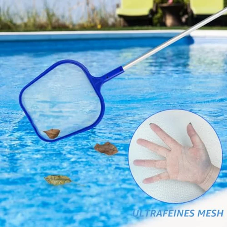 Kescher Pool, Jsdoin 120 cm lang-Teichkescher mit Teleskopstange,Feinmaschig - Für Teich, Algen & Bestway Pool,Algenkescher Nylon-Netz – Bild 4