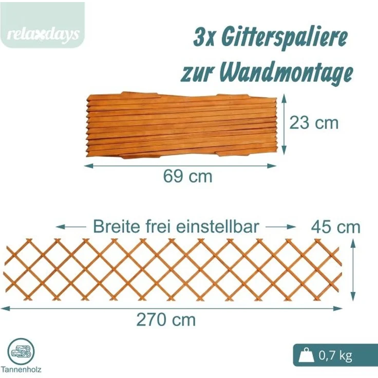 Relaxdays Ausziehbares Rankgitter im 3er Set – Bild 4