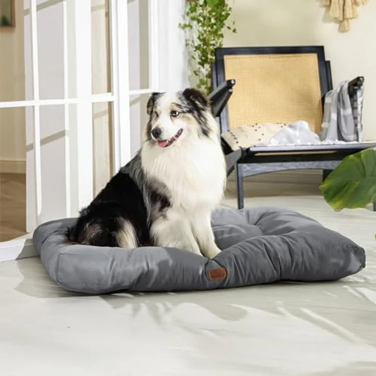 BEDSURE Hundekissen Grosse Hunde waschbar - 120x90 cm hundematratze XXL für große, mittelgroße Hunde Outdoor gepolstert Hundematte dunkelgrau in 10cm Höhe, XL Kühlmatte für Haustiere – Bild 8
