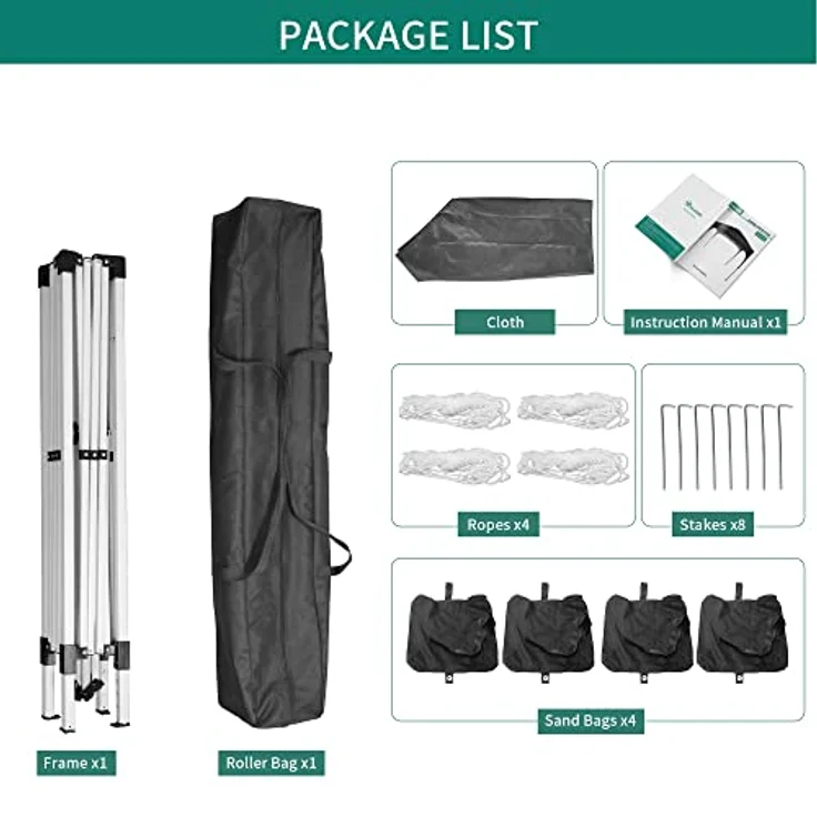 YITAHOME 3X3M Outdoor Pop Up-Pavillon mit Seite Faltpavillon, Wasserdichter Faltbarer Gartenpavillon Für Alle Jahreszeiten Camping Pavillon Anti-uv Mit Kostenlosen Höhenverstellbaren Für Party Märkte – Bild 9