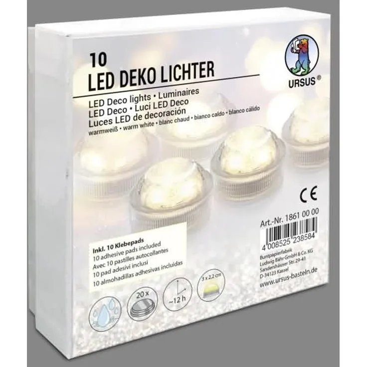 Ludwig Bähr LED-Dekolichter 3x2,2cm warmweiß VE=10 Stück