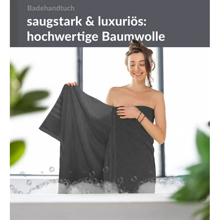 Lashuma Badetuch - XXL Handtuch London, Frottee (1-St), großes Badehandtuch - Duschtuch 100x150 cm für Damen & Herren – Bild 3