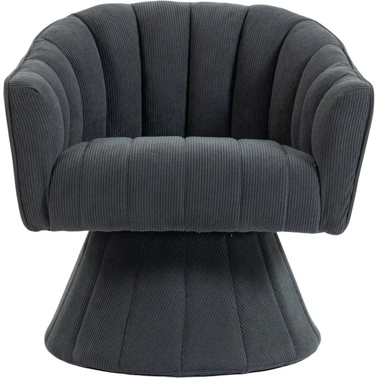 LVHOM Drehsessel Loungesessel, 360°-Drehung, Gästestuhl, runder Fuß, robust und stabil (Corduroy, dickes Sitzkissen und umlaufende Rückenlehne, ​​ergonomisch, Belastbar bis 150 kg), geeignet für Wohnzimmer, Schlafzimmer, Büros, Wartezimmer,Hotellobbys – Bild 1