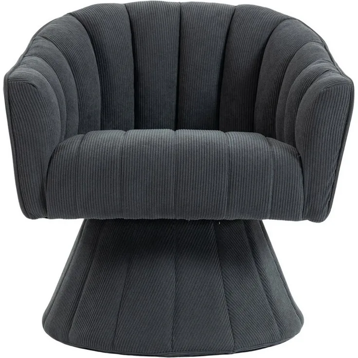 LVHOM Drehsessel Loungesessel, 360°-Drehung, Gästestuhl, runder Fuß, robust und stabil (Corduroy, dickes Sitzkissen und umlaufende Rückenlehne, ​​ergonomisch, Belastbar bis 150 kg), geeignet für Wohnzimmer, Schlafzimmer, Büros, Wartezimmer,Hotellobbys