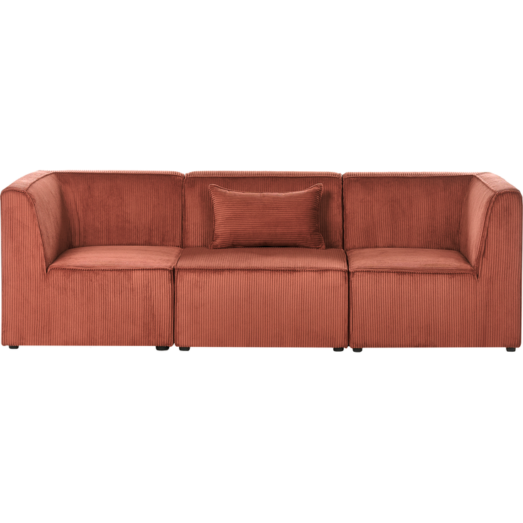 Modul Ecksofa 4-Sitzer LEMVIG Cord Dunkelrot rechtsseitig – Bild 7