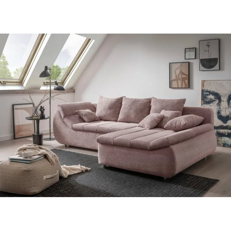 INOSIGN Ecksofa Imola L-Form, wahlweise mit Bettfunktion