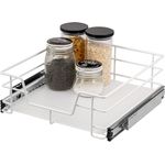 bremermann Teleskopauszug für 50 cm Schrank mit Einlegeboden, aus Metall, weiß