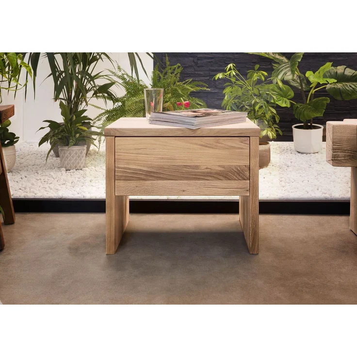 Nachttisch Wildeiche 50x35x40 bianco geölt JANGALI #119 – Bild 3
