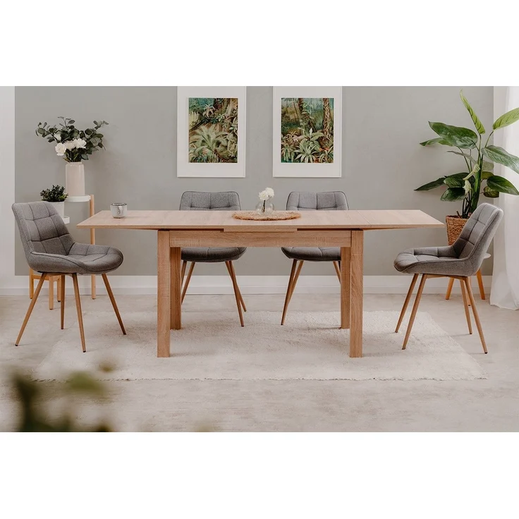 Calicosy Ausziehbarer Esstisch Dekor Sonoma-Eiche L120-200 cm – LONGFORD - Helles Holz – Bild 8