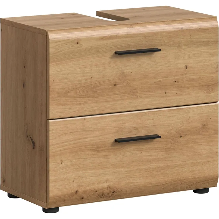 Waschbeckenunterschrank (B/H/T: 60x55x30 cm) in Artisan Oak Nachbildung und Artisan Oak Nachbildung