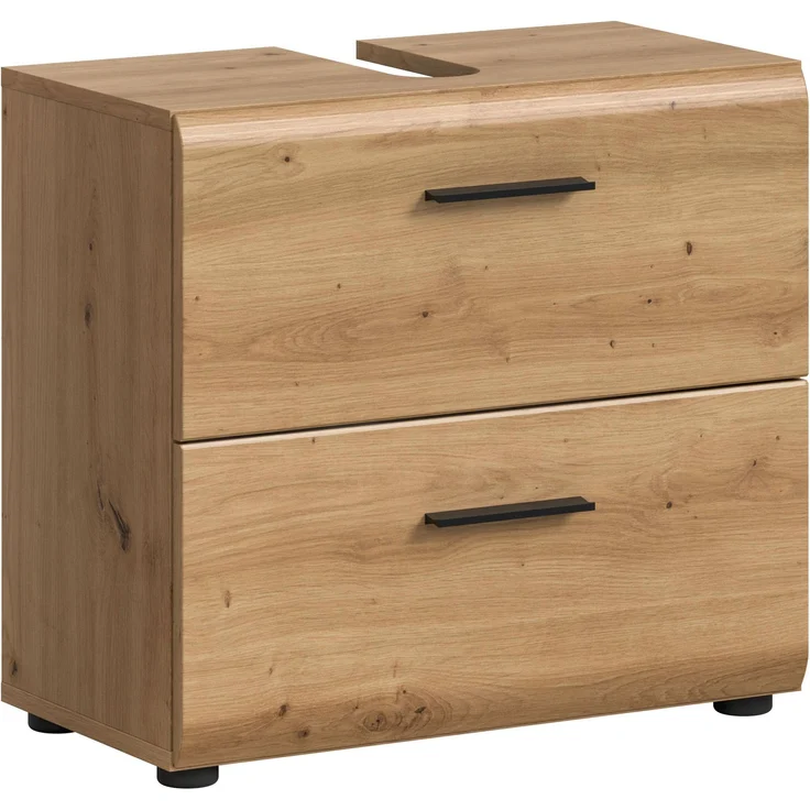 Waschbeckenunterschrank (B/H/T: 60x55x30 cm) in Artisan Oak Nachbildung und Artisan Oak Nachbildung – Bild 1