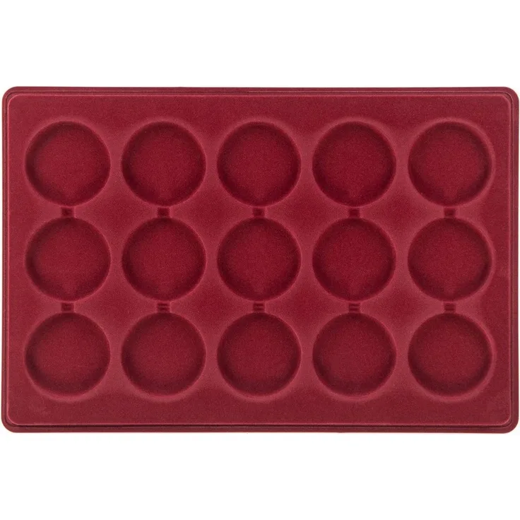 MC. Sammler Aufbewahrungsbox MC. Sammler Münztableau mit Schutzdeckel, Münzkoffer, Münzkassette, 15 Fächer - 55mm Ø