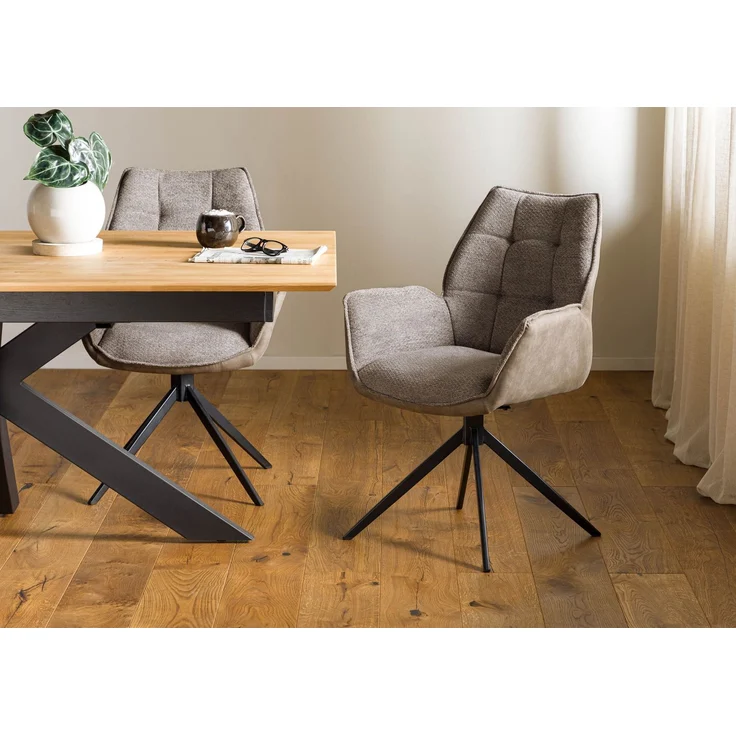 Drehstuhl 61x61x89 braun / graubraun HENRI #102 – Bild 10