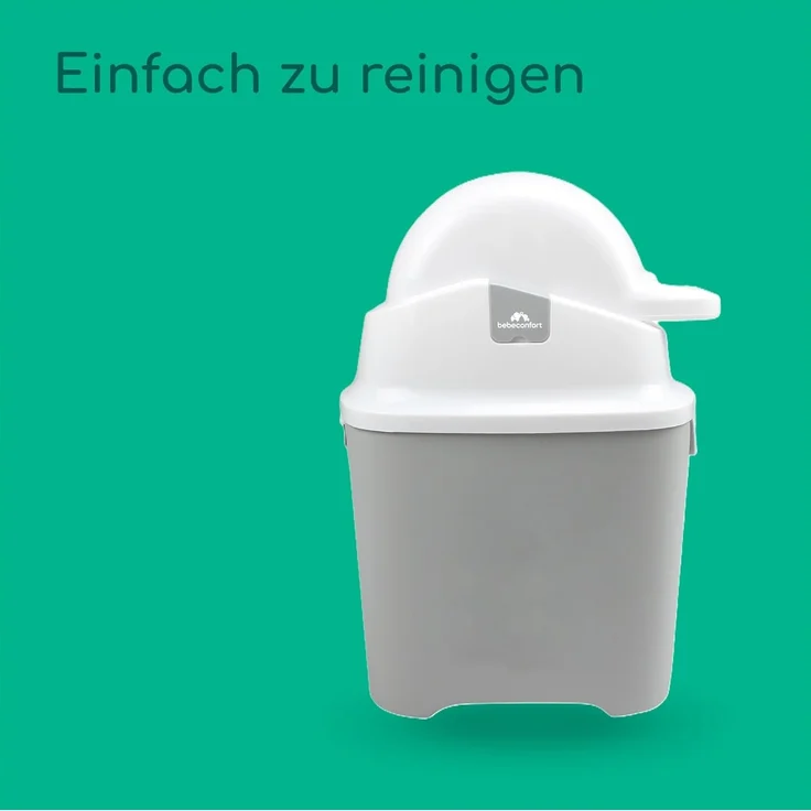 Bebeconfort geruchsdichter Windeleimer, Windeleimer, Deckel geruchsdicht, für alle Müllbeutel, für bis zu 30 Windeln, Bedienung mit einer Hand, praktische Größe, leicht zu reinigen, Grau – Bild 7