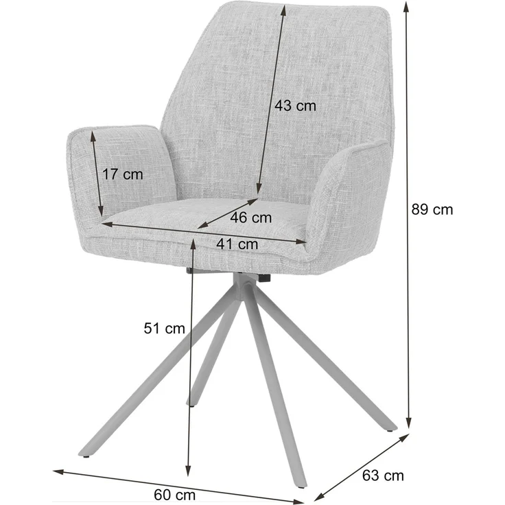 Esszimmerstuhl HWC-G67, Küchenstuhl, drehbar Auto-Position Metall Chenille (410g/m²) ~ Gestell creme, rosa – Bild 3