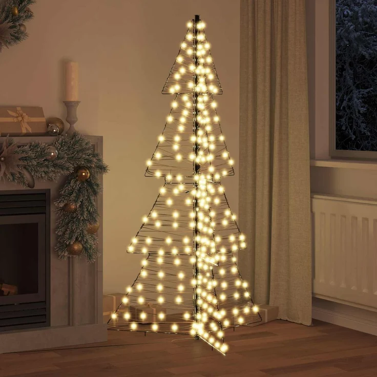 vidaXL Weihnachtsbaum Warmes Weiß 180 cm Rattan 240 LEDs 42019222 – Bild 3