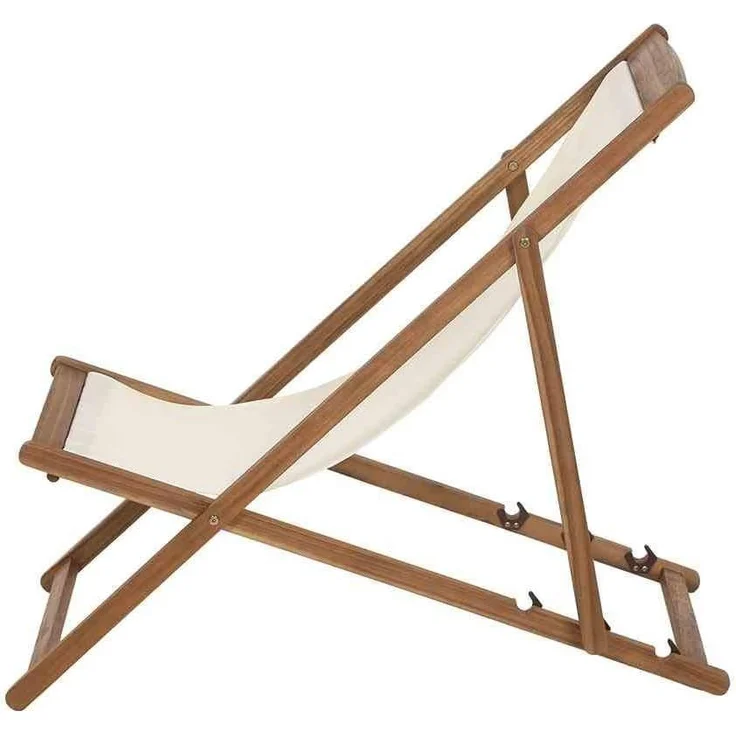 Aviro Beachliege geölt, Bezug in ecru – Bild 4