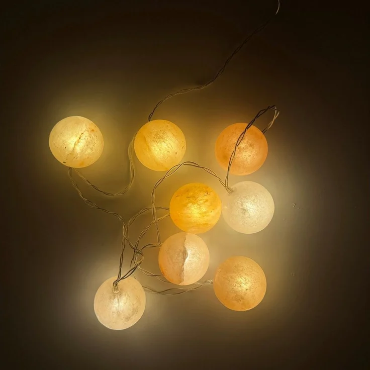 HAF LED-Lichterkette Salz LED Lichterkette Salzkristall 8 Kristalle Handarbeit Deko Licht, 8-flammig, Auswahl aus 4 verschiedenen Motiven – Bild 2