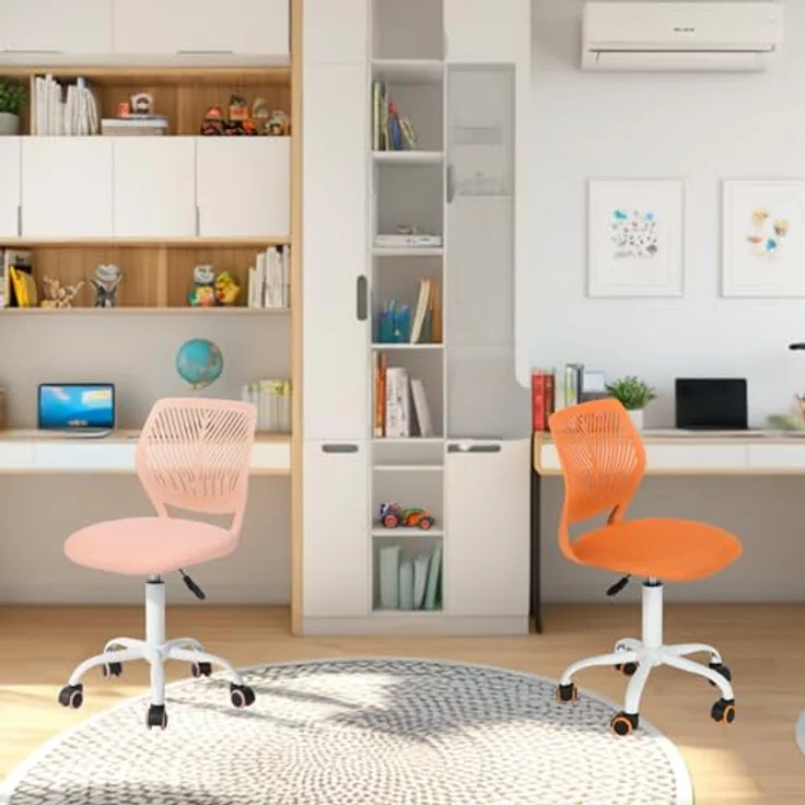 FurnitureR Bunte Schreibtischstuhl, Modernes verstellbares Design Computer Sitz, Swivel Armless Stuhl, Kinderzimmer, Home Office Task Chair – Bild 5