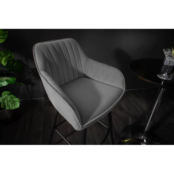 riess-ambiente Barhocker TURIN silbergrau, mit Fußablage – Bild 6