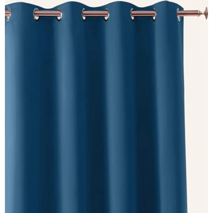ROOM99 Vorhang mit Silberen Ösen Aura 180x250 cm Breite x Höhe Schiebegardinen Deko Modern Curtain Gardine Wohnzimmer Schlafzimmer Dunkelblau, 1 Stück – Bild 3