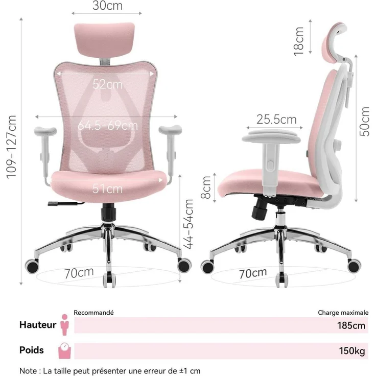 Ergonomischer Bürostuhl SIHOO M18 mit Kopfstütze und – Bild 2