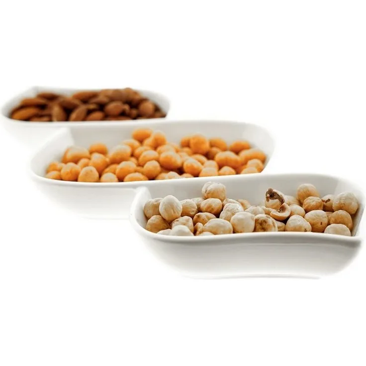 Almina Servierschalen aus Porzellan Snackschale Dipschale Weiß Motiv 3