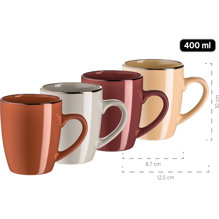 Mäser 931871 Kombiservice Metallic RIM für 4 Personen, Steinzeug, mehrfarbig (1 Set, 16-teilig) – Bild 5