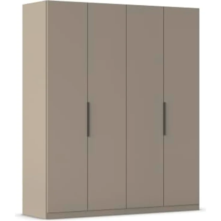 Rauch Möbel MYLORA, Kleiderschrank, Farbe Fango, Breite 181 cm | Schrank mit patentiertem Schnellmontagesystem, 4-türig, Zubehör Basic, für Schlafzimmer, Kinderzimmer, Garderobe, Flur