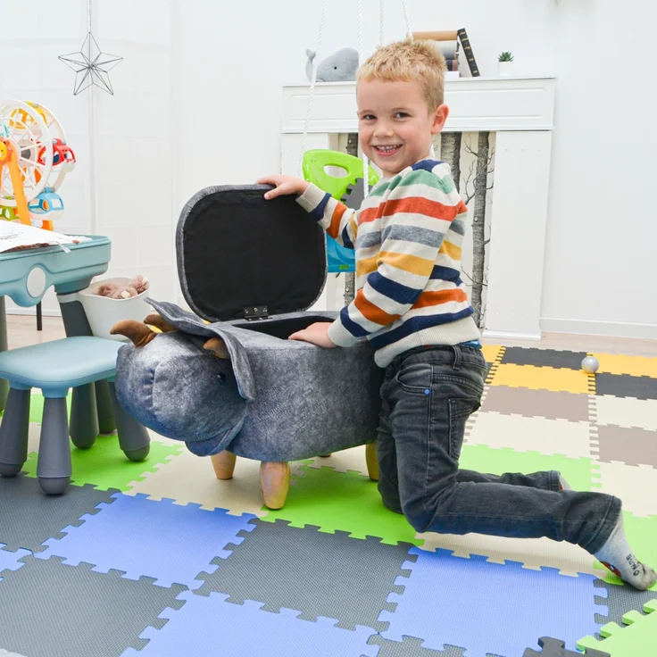 Dino Spielzeug Hocker mit Stauraum 70x40x50cm Sitzhocker für Kinder Deko – Bild 9