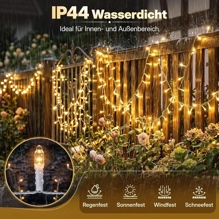 SALCAR 20m 300er LED Lichterkette Weihnachten mit Fernbedienung – Bild 5