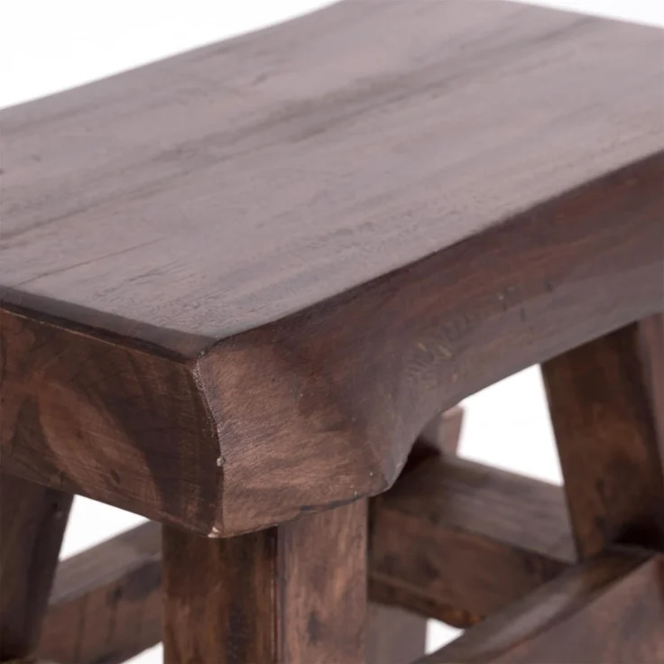 Hocker Vintage 40 Massivholz dunkelbraun – Bild 7