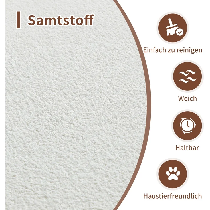 EINHOM Modernes gekrümmtes Bouclé Ecksofa, 3-Sitzer Kompressionssofa, bequem & stilvoll für Wohnzimmer & Apartment, einfache Montage – Bild 4