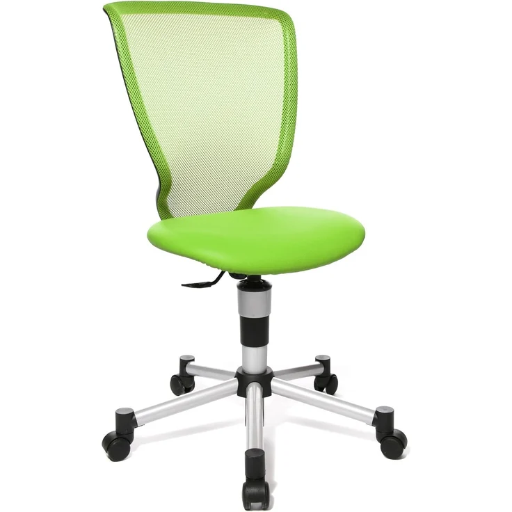 Topstar 71487S05 Titan Junior, Schreibtischstuhl, Netzrückenlehne und Bezugsstoff grün & 6991 Rollenset, Hartbodenrollen für Bürostuhl, Rollenset = 5 Rollen für Schreibtischstuhl, schwarz – Bild 5
